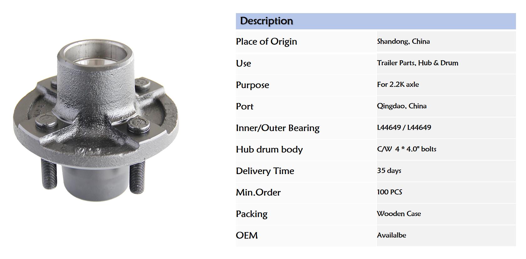 Trailer Idler Hub Assembly With 4 Lugs 2000 Lbs.jpg