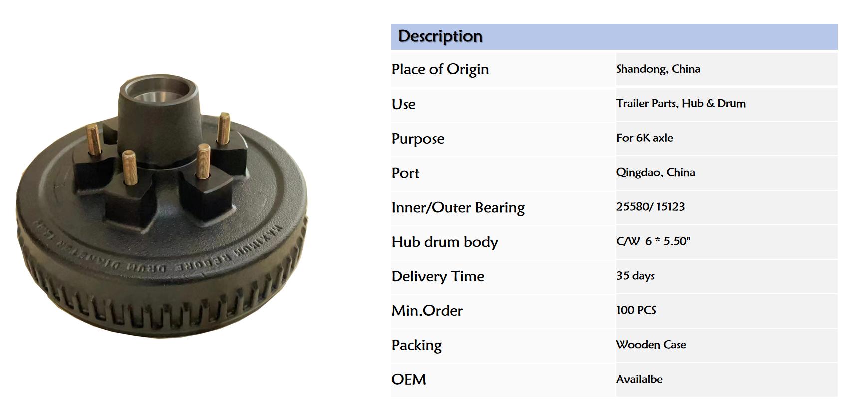 Brake Drum Kit 6 on 5.5 Replacement For 5200-6000 LBS Axle.jpg