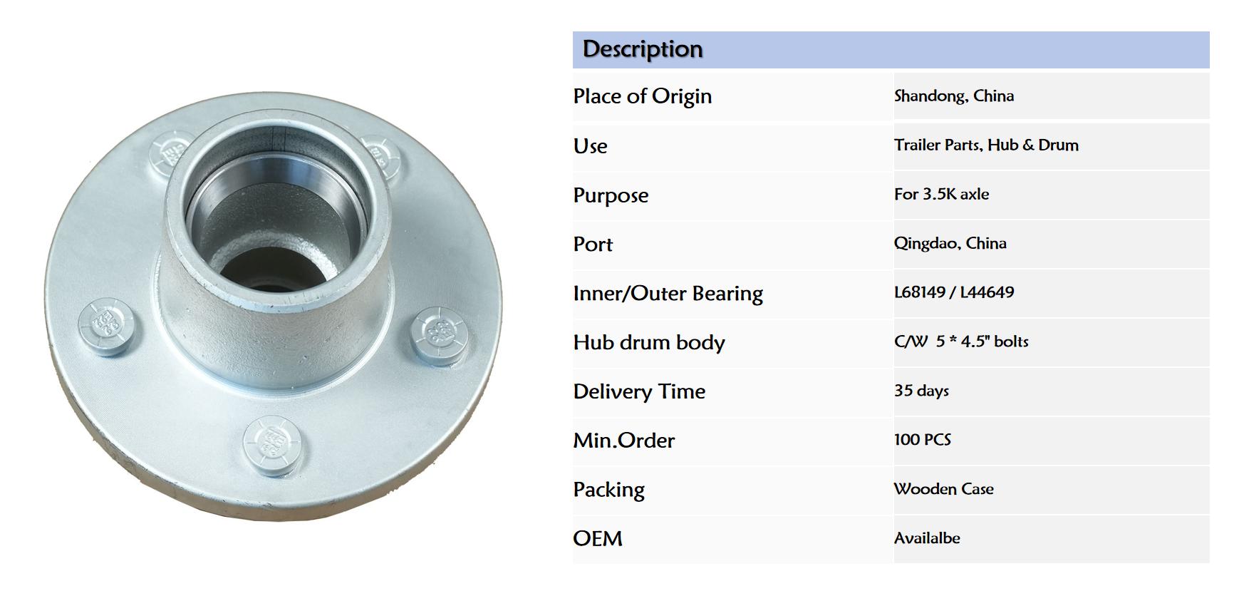 5 Lug Trailer Wheel Hub Kit,3500 LB Dacroment.jpg